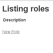 Roles list page