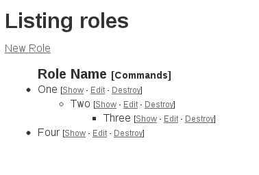 Roles Listing Page